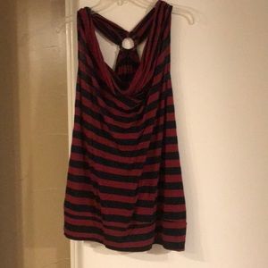 Striped scoop neck blouse